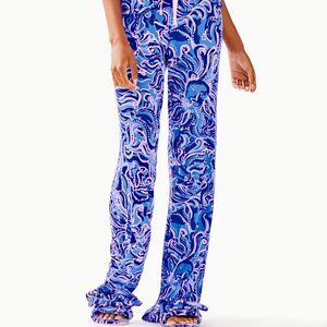 NWT Lilly Pulitzer Pajama knit pants Royal Purple 60 Animals